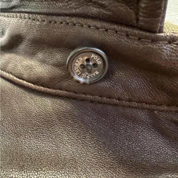 Polo by Ralph Lauren Vintage Biswing Leather Bomber Jacket in Brown Size L - Picture 11 of 16